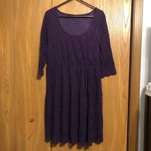 Torrid purple lace skater dress, size 2x